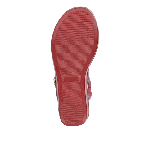 Journee collection Bianca Women's Red Wedge Sandals size 7M - Picture 7 of 7